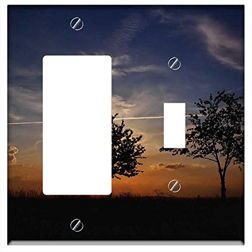 Rocker GFCI Toggle Combination Wall Plate Cover - Sunset Background Lighting At Dusk Sky Evening Sky Rocker GFCI Toggle Combination Wall Plate Cover - Sunset Background Lighting At Dusk Sky Evening Sky