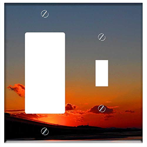 Rocker GFCI Toggle Combination Wall Plate Cover - Sunset Clouds Sky Evening Sky Evening Horizon Rocker GFCI Toggle Combination Wall Plate Cover - Sunset Clouds Sky Evening Sky Evening Horizon