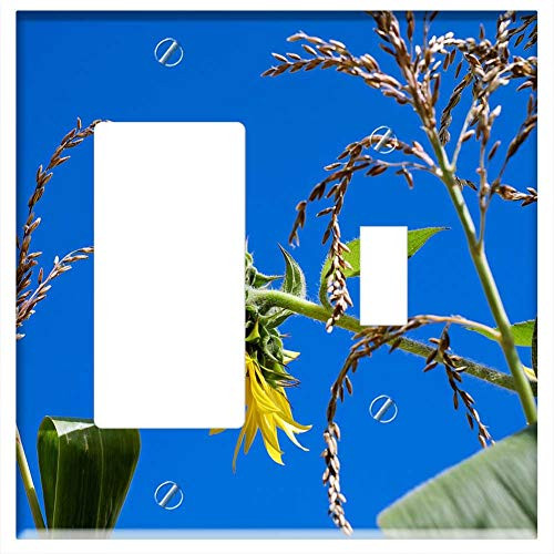 Rocker GFCI Toggle Combination Wall Plate Cover - Sun Flower Helianthus Flower Flowers Yellow Rocker GFCI Toggle Combination Wall Plate Cover - Sun Flower Helianthus Flower Flowers Yellow