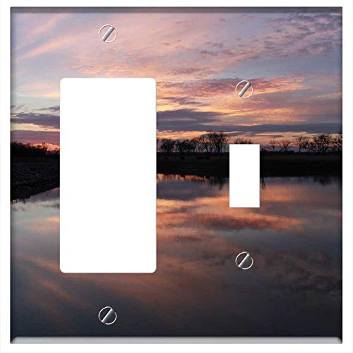 Rocker GFCI Toggle Combination Wall Plate Cover - Sunset Clouds Sky Water Reflection Nature Norman Rocker GFCI Toggle Combination Wall Plate Cover - Sunset Clouds Sky Water Reflection Nature Norman