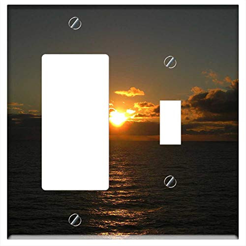 Rocker GFCI Toggle Combination Wall Plate Cover - Sunset Sun Sea Clouds Horizon Ocean Evening Sky Rocker GFCI Toggle Combination Wall Plate Cover - Sunset Sun Sea Clouds Horizon Ocean Evening Sky