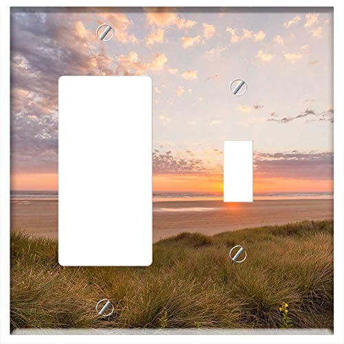 Rocker GFCI Toggle Combination Wall Plate Cover - Sunset Beach Grass Dunes Travel Ocean Sea Rocker GFCI Toggle Combination Wall Plate Cover - Sunset Beach Grass Dunes Travel Ocean Sea