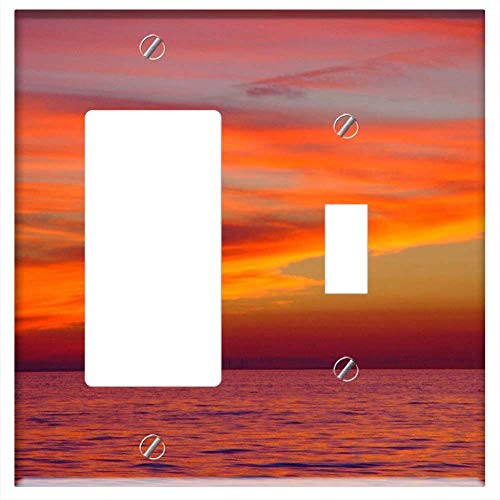 Rocker GFCI Toggle Combination Wall Plate Cover - Sunset Colorful Ocean Seascape Water Sea Sky Rocker GFCI Toggle Combination Wall Plate Cover - Sunset Colorful Ocean Seascape Water Sea Sky