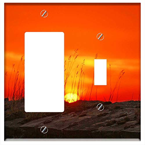 Rocker GFCI Toggle Combination Wall Plate Cover - Sun Afterglow Morgenrot Sunrise Sunset Rocker GFCI Toggle Combination Wall Plate Cover - Sun Afterglow Morgenrot Sunrise Sunset