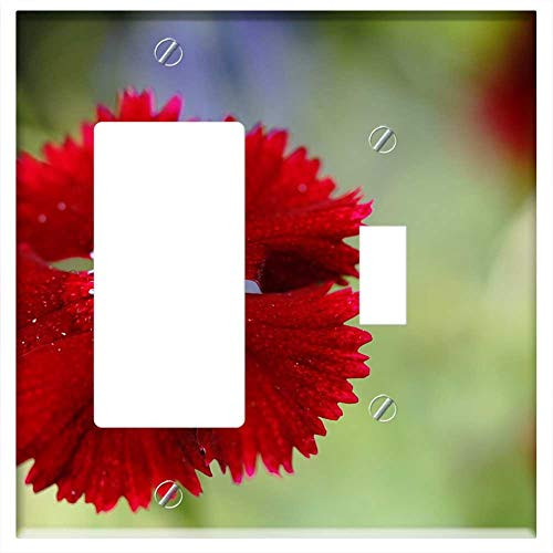 Rocker GFCI Toggle Combination Wall Plate Cover - Flower Garden Summer Sun Summer Flowers Green Red Rocker GFCI Toggle Combination Wall Plate Cover - Flower Garden Summer Sun Summer Flowers Green Red