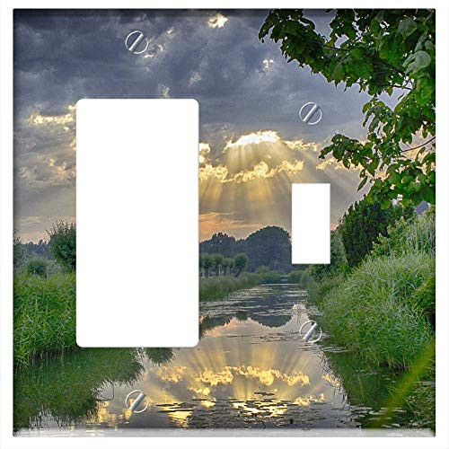 Rocker GFCI Toggle Combination Wall Plate Cover - Sun Rays Sunset Storm Nature Clouds Thundercloud Rocker GFCI Toggle Combination Wall Plate Cover - Sun Rays Sunset Storm Nature Clouds Thundercloud