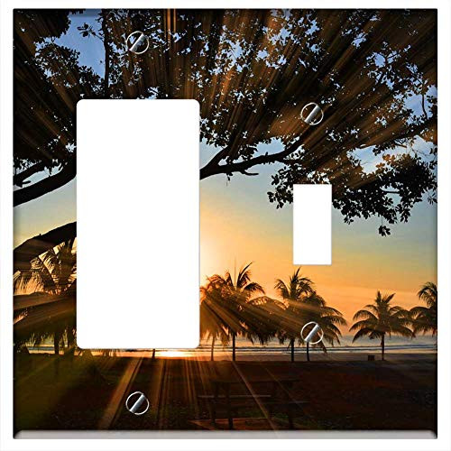 Rocker GFCI Toggle Combination Wall Plate Cover - Sunrise Ray Beach Landscape Sunlight Sunset Rocker GFCI Toggle Combination Wall Plate Cover - Sunrise Ray Beach Landscape Sunlight Sunset