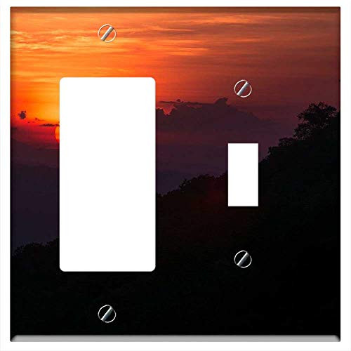 Rocker GFCI Toggle Combination Wall Plate Cover - Sun Sky Natural