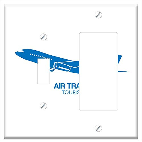 Toggle Rocker GFCI Combination Wall Plate Cover - Air Travel Aircraft 1 Toggle Rocker GFCI Combination Wall Plate Cover - Air Travel Aircraft 1