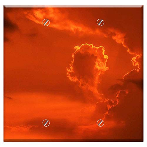 Double Blank Wall Plate Cover - Sunset Clouds Golden Sun Sky Sunlight Colorful
