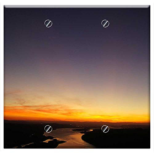 Double Blank Wall Plate Cover - Scenery Summer Sunset Oregon Sky Clouds Outdoors