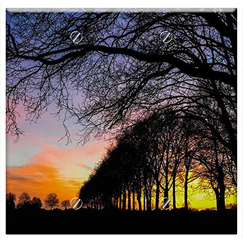 Double Blank Wall Plate Cover - Tree Sun Landscape Sunset Nature Double Blank Wall Plate Cover - Tree Sun Landscape Sunset Nature