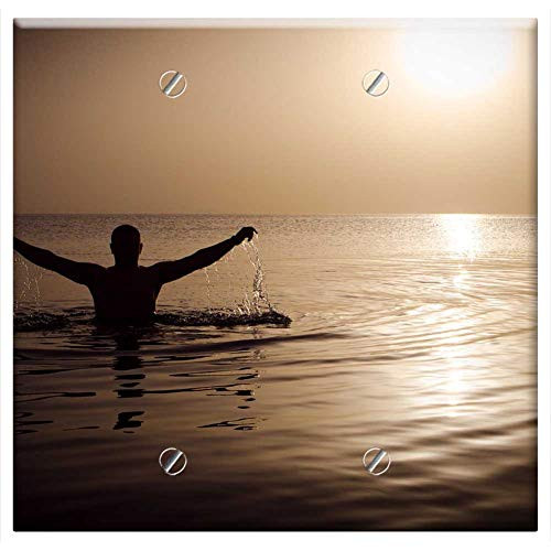 Double Blank Wall Plate Cover - Sea Dawn Early Morning Summer Sky Sun Water