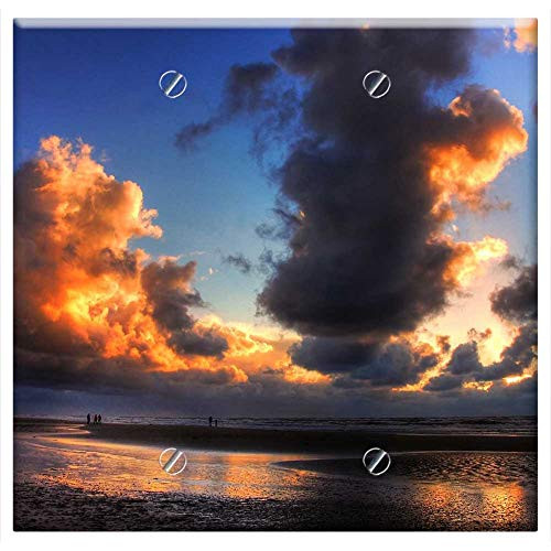 Double Blank Wall Plate Cover - Sun Denmark Summer Sea Sunset Nature Landscape 1