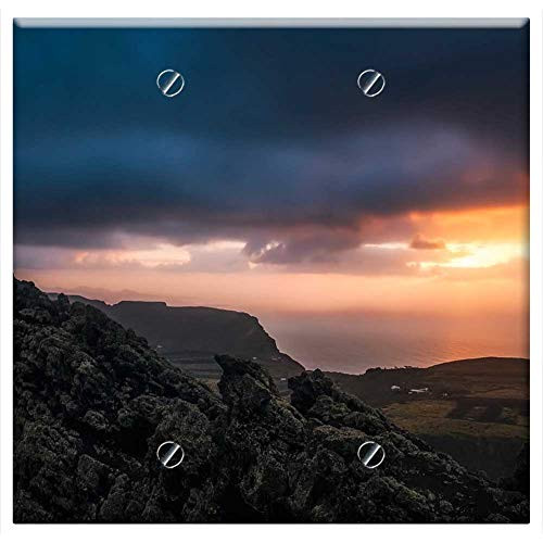 Double Blank Wall Plate Cover - Spain Sunset Dusk Panorama Sky Clouds Sea Ocean Double Blank Wall Plate Cover - Spain Sunset Dusk Panorama Sky Clouds Sea Ocean