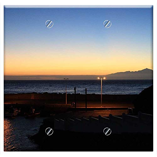 Double Blank Wall Plate Cover - Sunset Landscape Evening Sun Mountain Horizon Dusk
