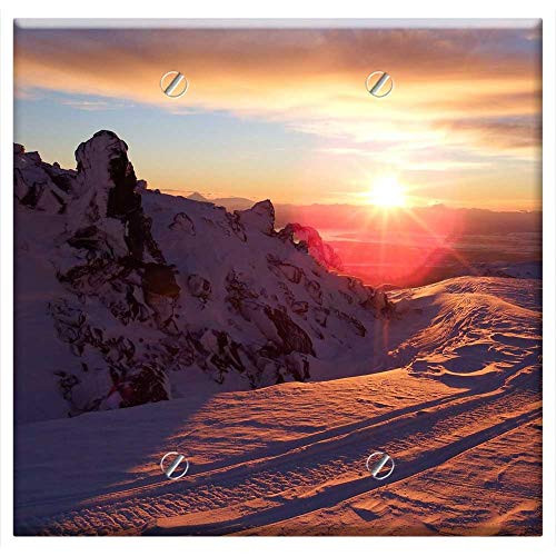 Double Blank Wall Plate Cover - Sunset Clouds Evening Sky Mountains Landscape 2 Double Blank Wall Plate Cover - Sunset Clouds Evening Sky Mountains Landscape 2
