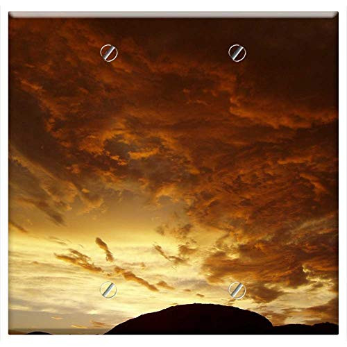 Double Blank Wall Plate Cover - Evening Clouds Sunset Afterglow Abendstimmung
