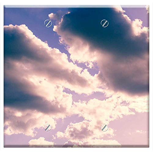 Double Blank Wall Plate Cover - Clouds Sky Sunshine Sunset Summer Purple
