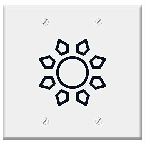 Double Blank Wall Plate Cover - Sun Icon Summer Sky Sunny Weather Climate 2