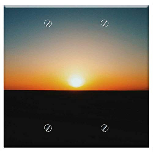 Double Blank Wall Plate Cover - Sun Sunset Orange Glow Evening Scene Romantic