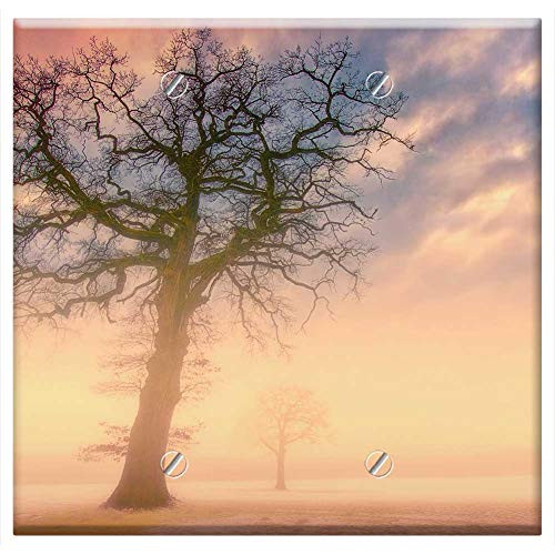 Double Blank Wall Plate Cover - Sunset Dawn Nature Sun Sky Dusk Landscape Tree