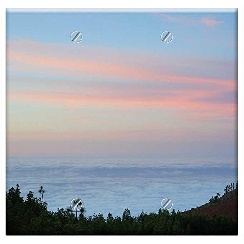 Double Blank Wall Plate Cover - Sunset Pastellfarben Sky Afterglow Clouds 1