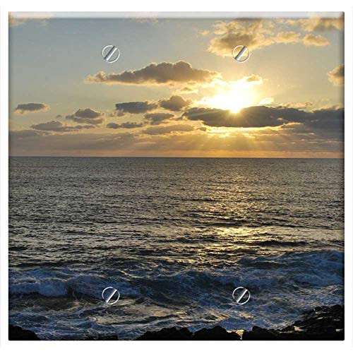 Double Blank Wall Plate Cover - View Sea Beach Nature Water Sunset Sun Sky