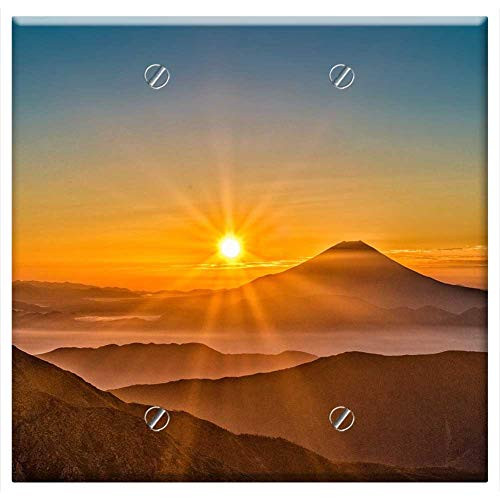 Double Blank Wall Plate Cover - Sun Mt Fuji Japan Landscape The Southern Alps