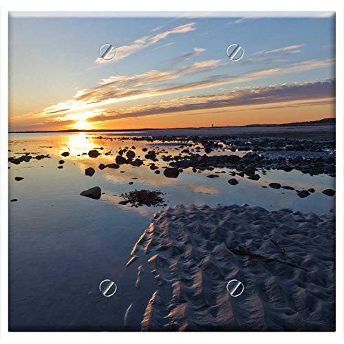 Double Blank Wall Plate Cover - Sunset Sea Sky Horizon Beach Landscape Sun Double Blank Wall Plate Cover - Sunset Sea Sky Horizon Beach Landscape Sun