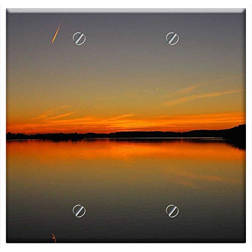 Double Blank Wall Plate Cover - Sunset Sun Sky Blue Sea Double Blank Wall Plate Cover - Sunset Sun Sky Blue Sea