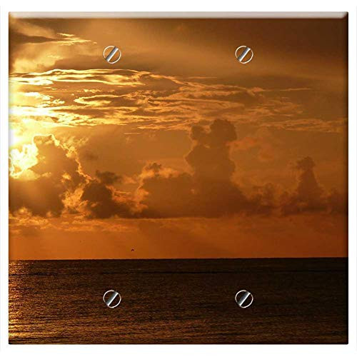 Double Blank Wall Plate Cover - Sunset Ocean Sea Dramatic Sun Sky Nature Beach