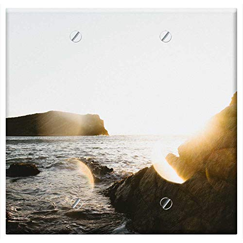Double Blank Wall Plate Cover - Nature Water Ocean Sea Beach Sunset Current Rock