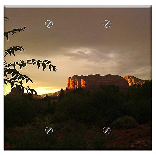 Double Blank Wall Plate Cover - Sedona Arizona Sunset Mountains Landscape