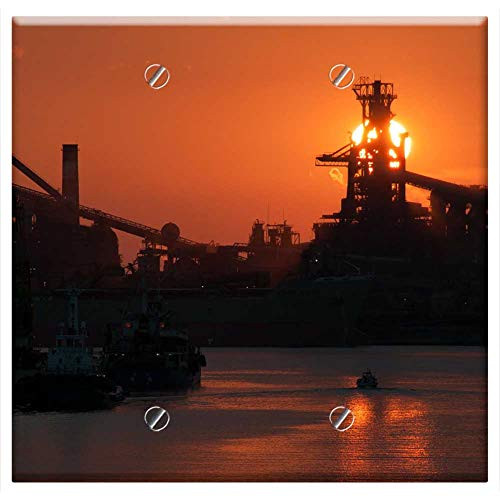 Double Blank Wall Plate Cover - Sunset Japan Sky Sea Water Ship