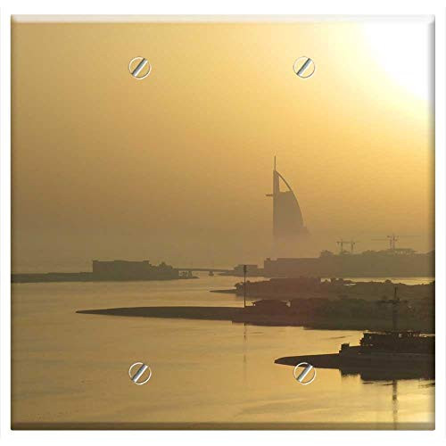 Double Blank Wall Plate Cover - Dubai Abendstimmung Sunset Evening Sky Sunlight