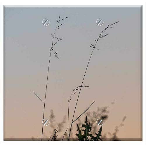 Double Blank Wall Plate Cover - Landscape Sunrise Sunset Trees Sun Valley Nature 1