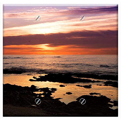 Double Blank Wall Plate Cover - Dawn Clouds Sky Sunset Horizon Sea Awakening 1