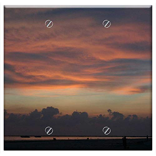 Double Blank Wall Plate Cover - Sunset Lake Evening Clouds Afterglow Abendstimmung