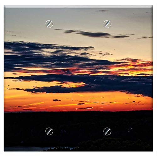 Double Blank Wall Plate Cover - Sunset Sun Landscapes Mountains View Sky Summer