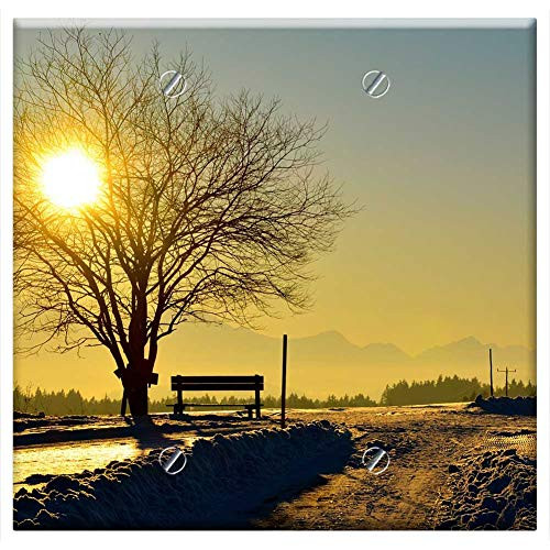 Double Blank Wall Plate Cover - Sunset Abendstimmung Romance Twilight Sky Sun