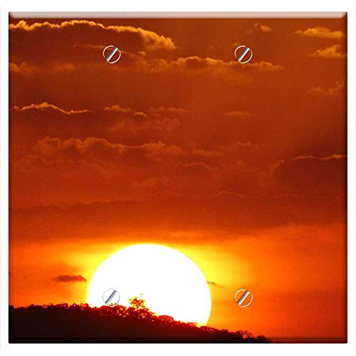 Double Blank Wall Plate Cover - Sunset Horizon Mountain Landscape Clouds