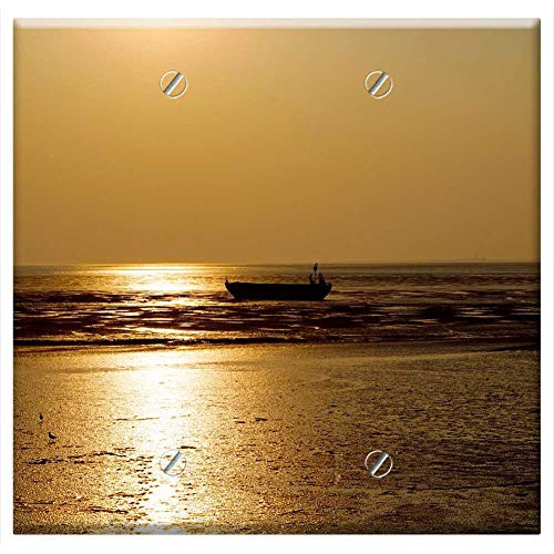 Double Blank Wall Plate Cover - Sunset Waters Dawn Sun Dusk Sea Seascape Coast