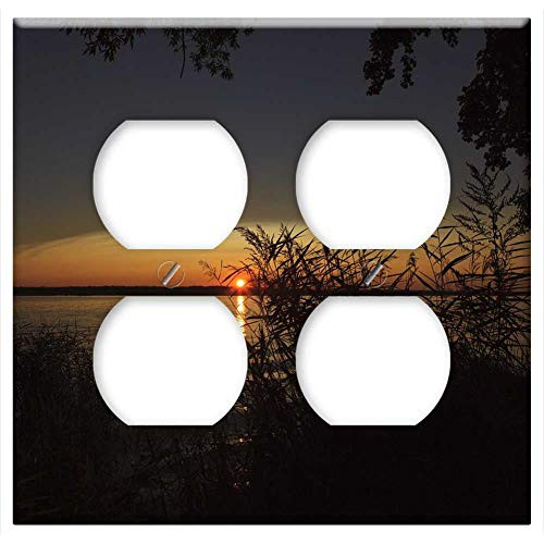 Double Duplex Outlet Wall Plate Cover - Sunset Dawn Twilight Tree Evening Sun Sky Nature Double Duplex Outlet Wall Plate Cover - Sunset Dawn Twilight Tree Evening Sun Sky Nature