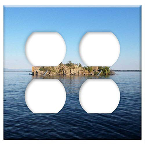 Double Duplex Outlet Wall Plate Cover - An Island Water Sun Paradise Country Holiday