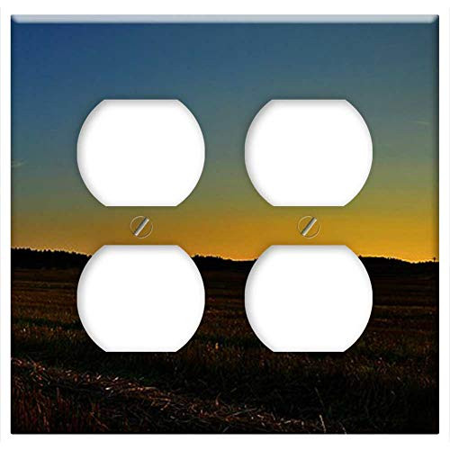 Double Duplex Outlet Wall Plate Cover - Landscape Panorama Sunset