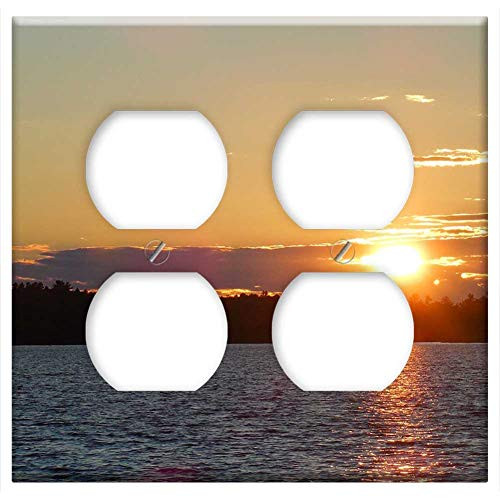 Double Duplex Outlet Wall Plate Cover - Sunset Sky Canada Color Sunlight Dusk Horizon Double Duplex Outlet Wall Plate Cover - Sunset Sky Canada Color Sunlight Dusk Horizon