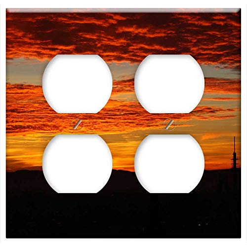 Double Duplex Outlet Wall Plate Cover - Sunset Afterglow Abendstimmung Evening Sky Romance