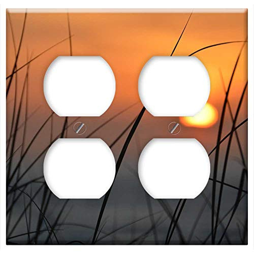 Double Duplex Outlet Wall Plate Cover - Sun Setting Abendstimmung Mood Sunset Evening Double Duplex Outlet Wall Plate Cover - Sun Setting Abendstimmung Mood Sunset Evening