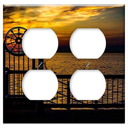 Double Duplex Outlet Wall Plate Cover - Sunset Water Summer Sky Nature Landscape Sunlight